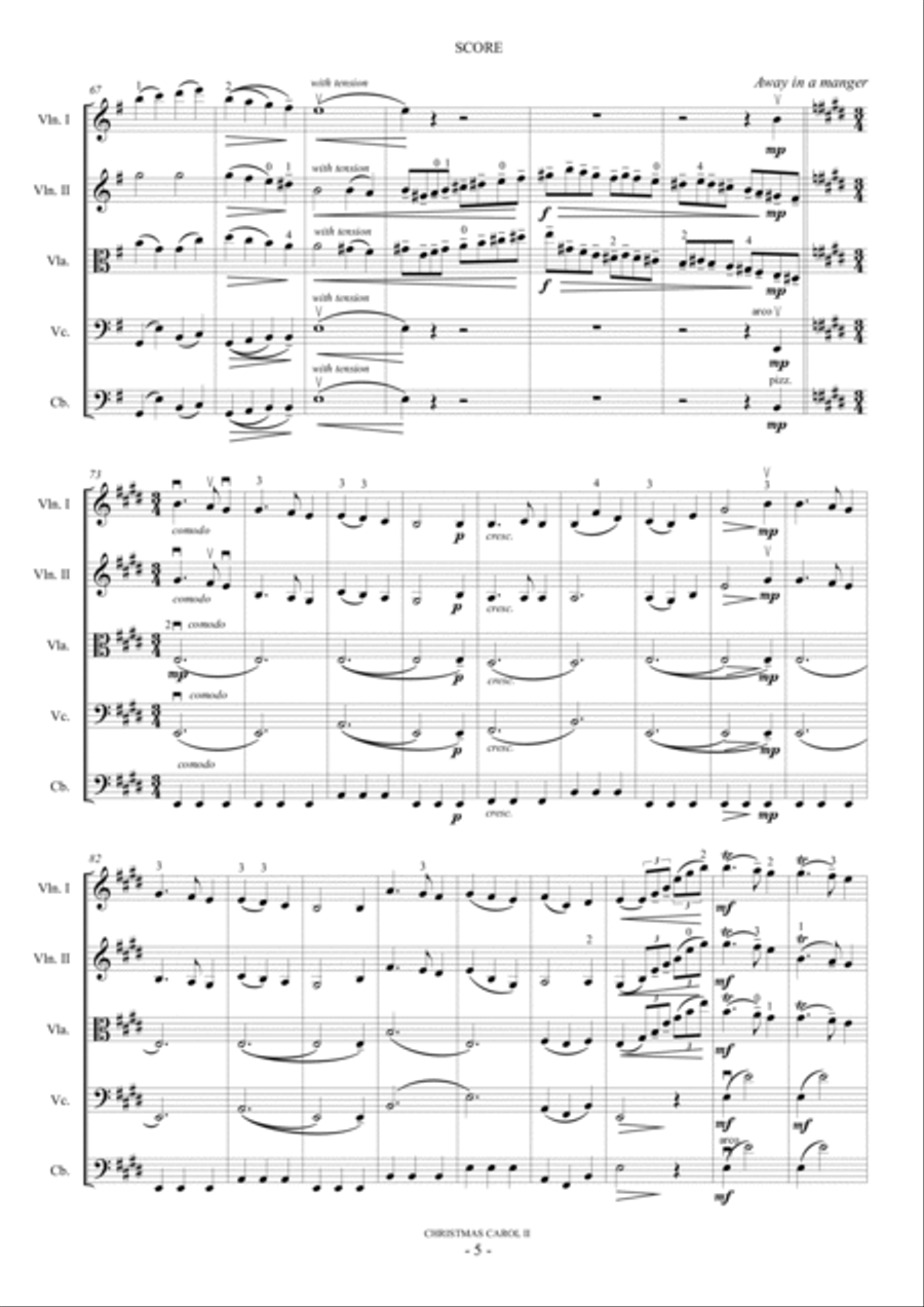 Christmas Carol Medley II (For String Orchestra) String Orchestra scores gallery preview page 5