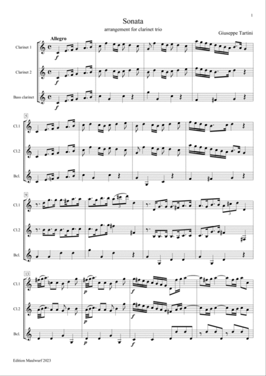 Sonata Sonata Clarinet Trio scores gallery preview page 3