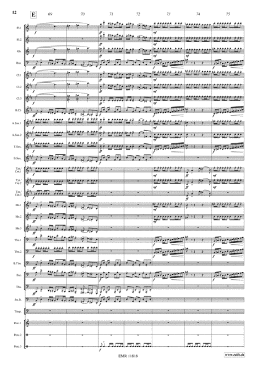 The Perfect Fool Concert Band scores gallery preview page 13