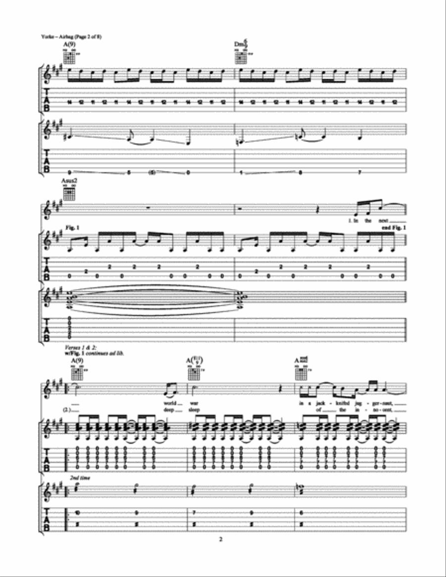 Airbag Airbag Electric Guitar scores gallery preview page 2
