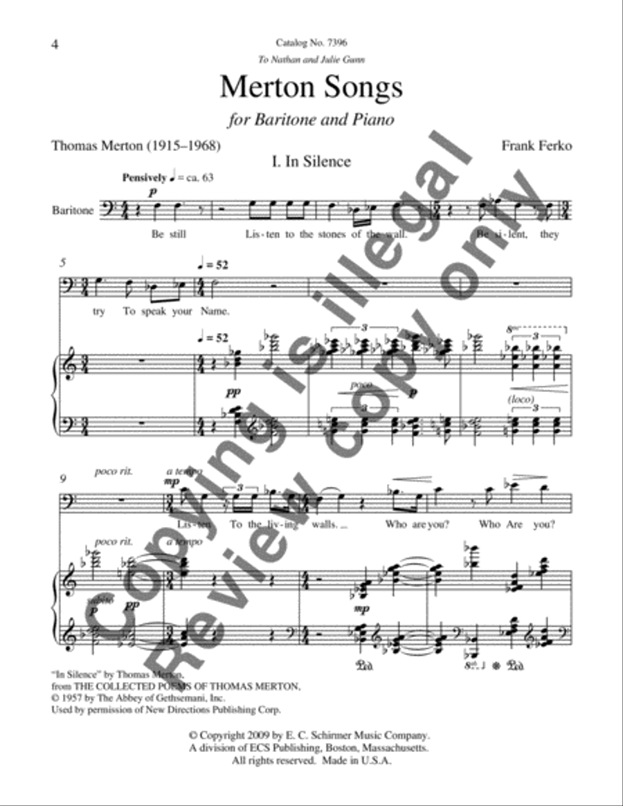 Merton Songs Piano, Vocal scores gallery preview page 3