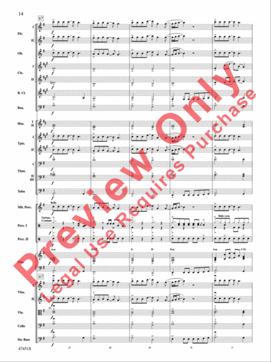 Shallow (from A Star Is Born) Full Orchestra scores gallery preview page 15