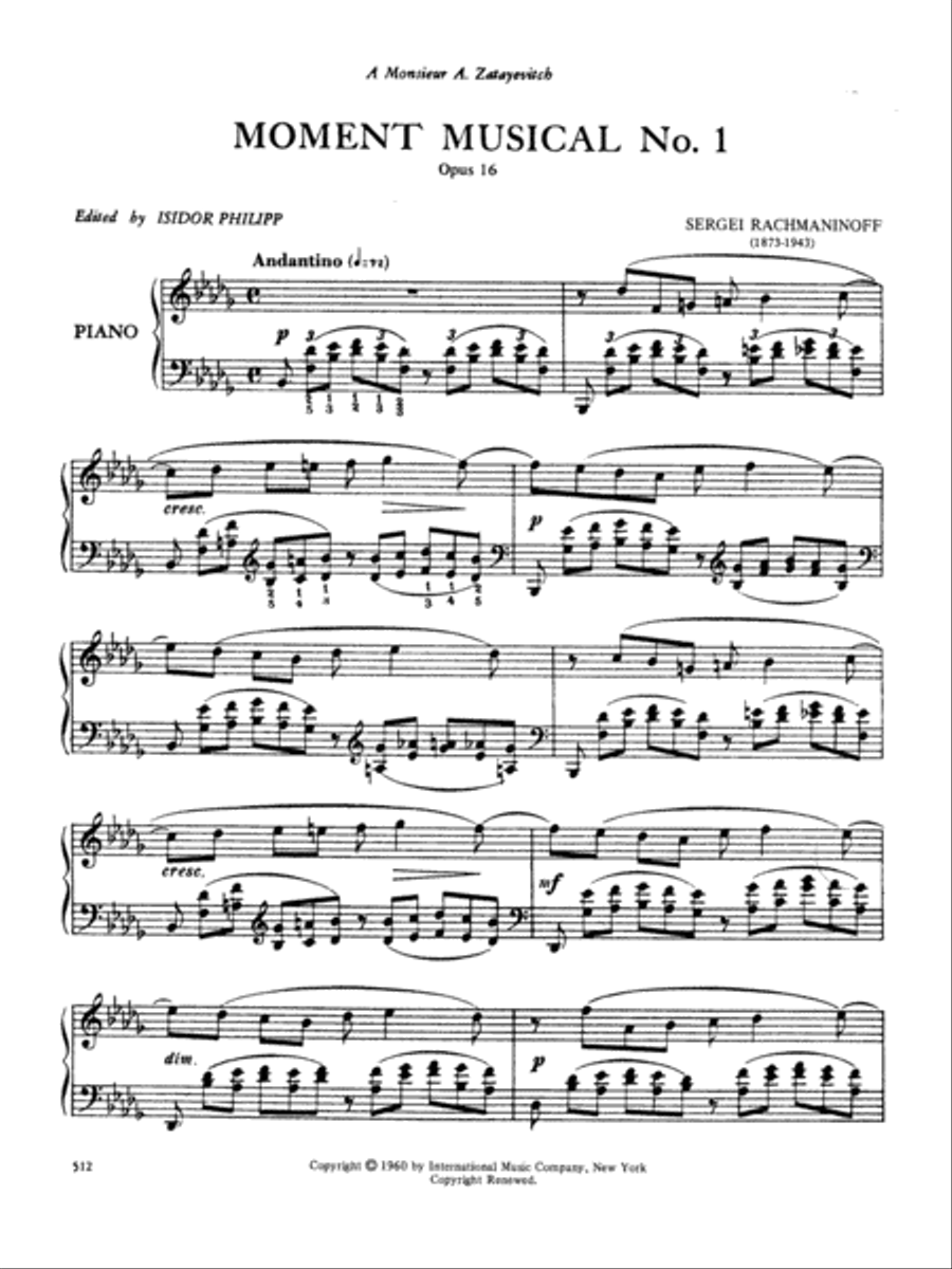 Six Moments Musicaux, Opus 16 Piano Solo scores gallery preview page 2