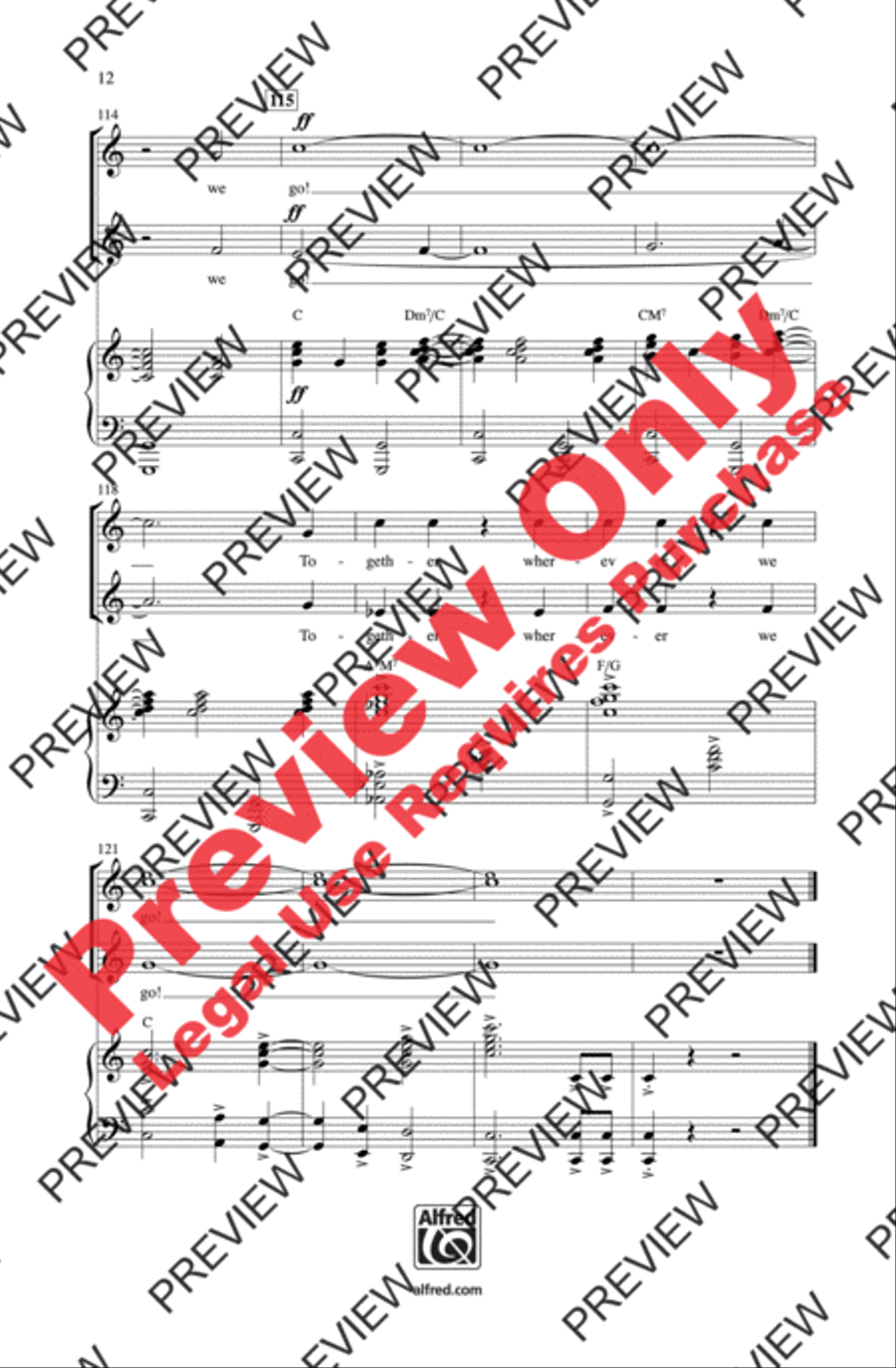 Together Wherever We Go 2-Part scores gallery preview page 12