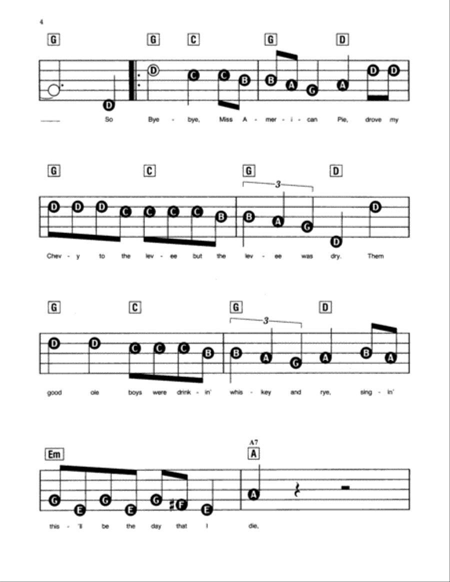 American Pie Electronic Keyboard scores gallery preview page 3