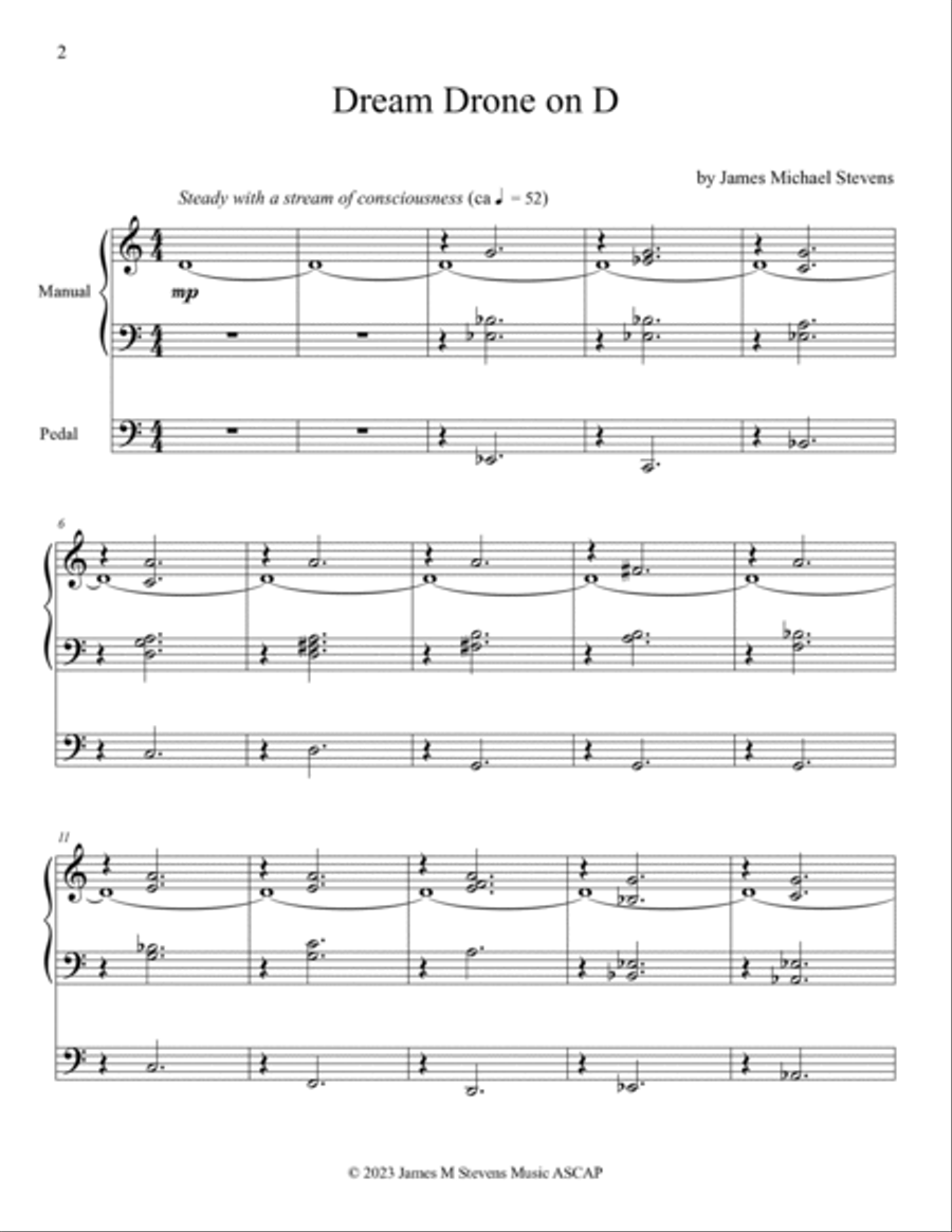 Dream Drone on D - Organ Solo Organ Solo scores gallery preview page 2