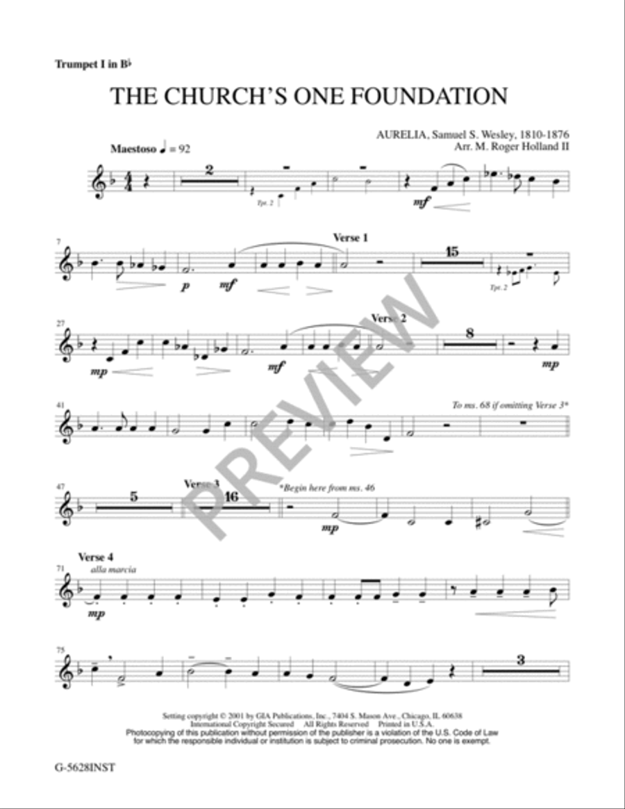 The Church’s One Foundation - Full Score and Parts Trombone scores gallery preview page 14