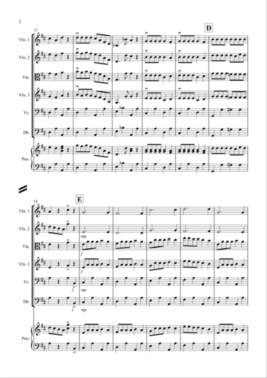 Dance of the Reed Pipes (Fantasia from Nutcracker) for String Orchestra String Orchestra scores gallery preview page 2