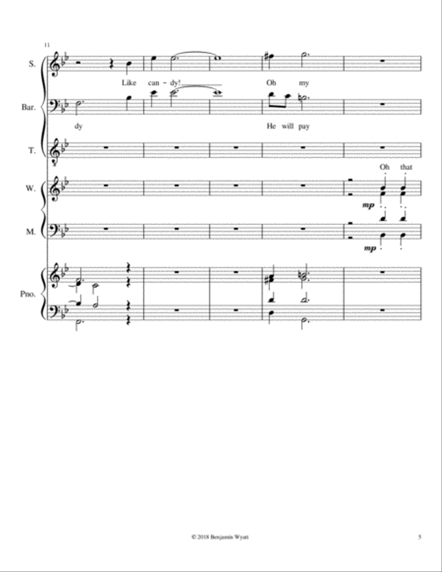 Oh, that Goat! Act 1, Scene 1 4-Part scores gallery preview page 6