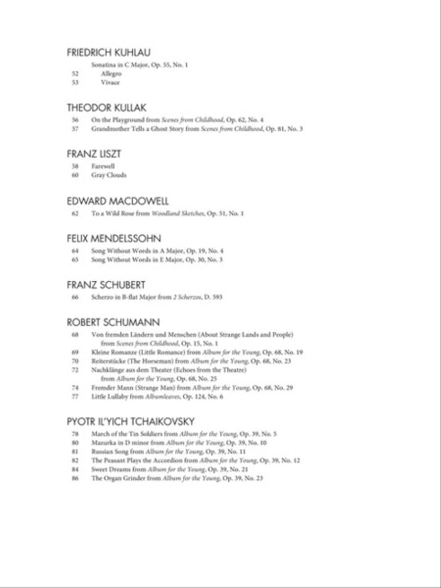 Selected Piano Masterpieces – Intermediate Level Piano Solo scores gallery preview page 3