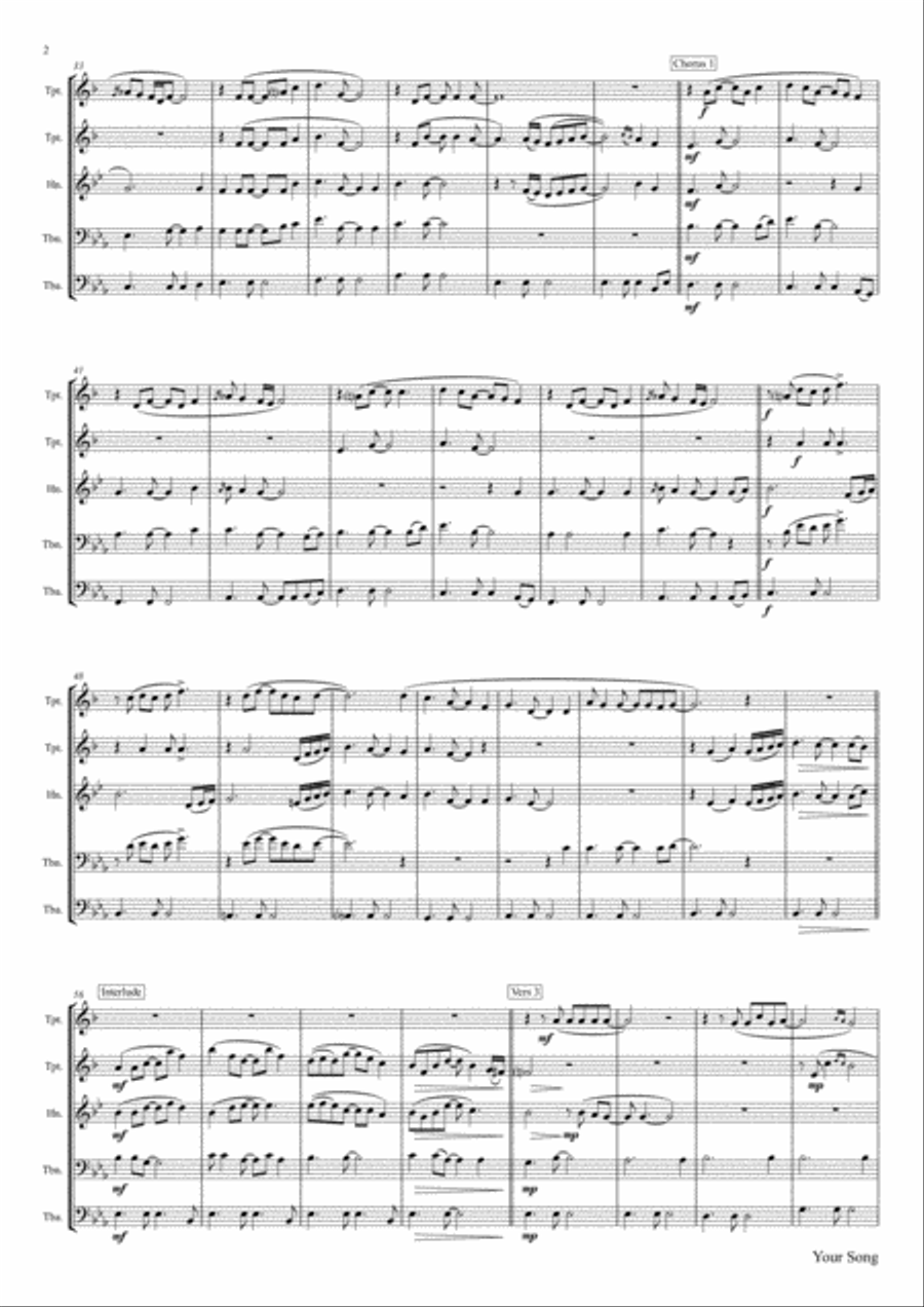Your Song Horn scores gallery preview page 3