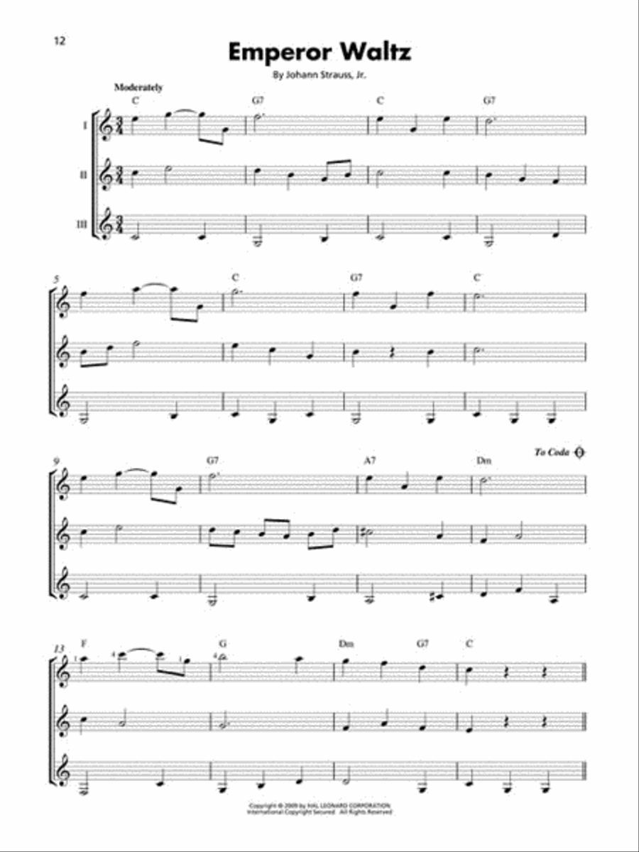 Classical Themes – 16 Pieces Arranged for Three or More Guitarists Guitar Ensemble scores gallery preview page 4