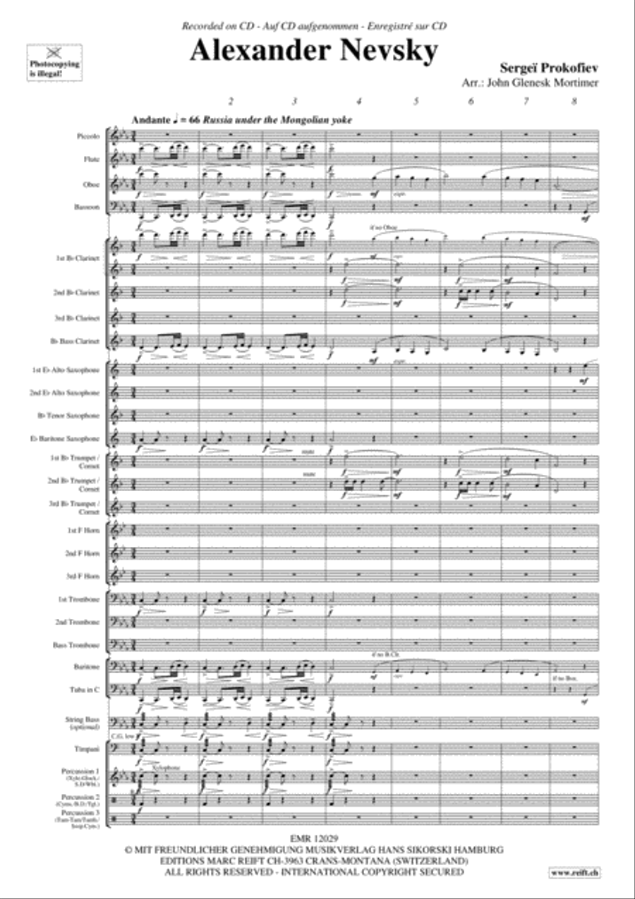 Alexander Nevsky Concert Band scores gallery preview page 4
