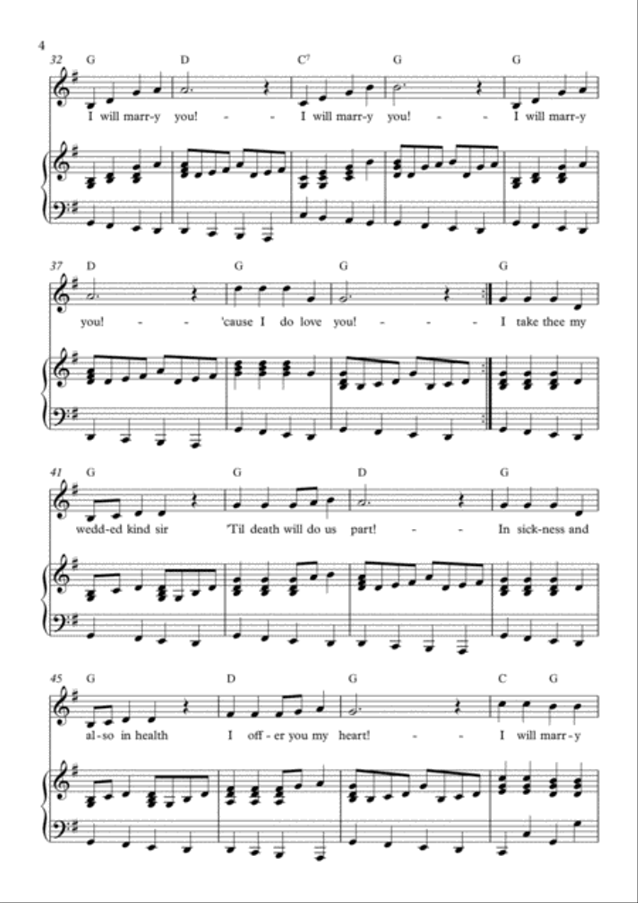 I Will Marry You! Soprano Voice scores gallery preview page 4
