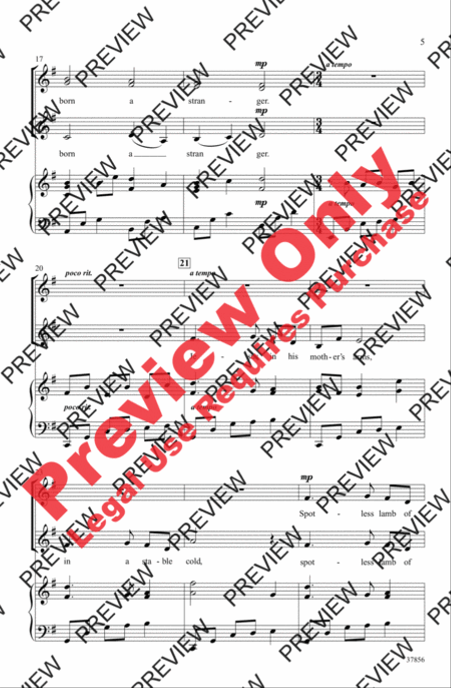 Born a Stranger Women's Choir scores gallery preview page 5