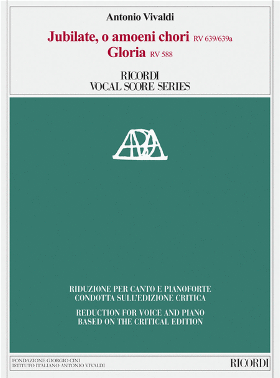 Jubilate, O Amoeni Chori RV639/RV639a & Gloria RV588 4-Part scores gallery preview page 1