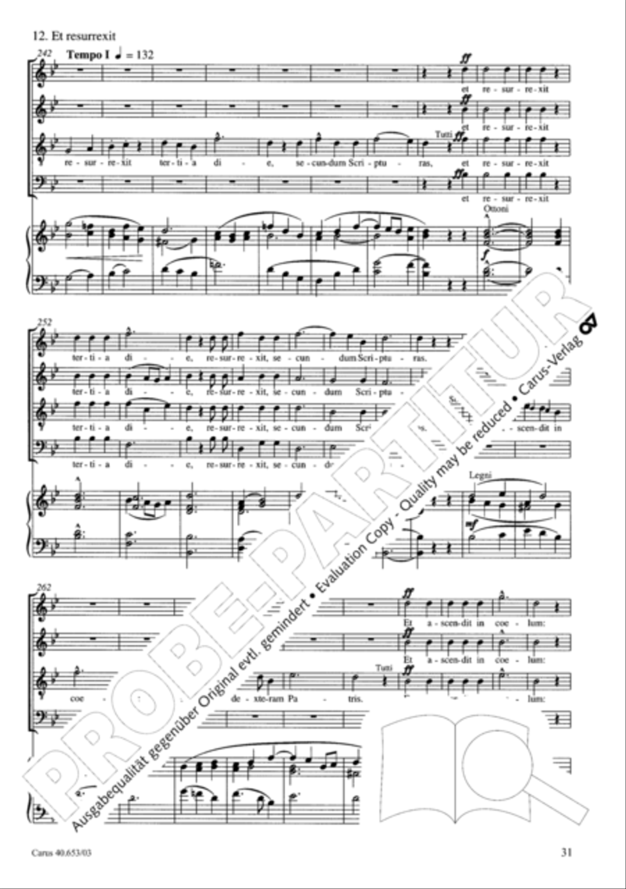 Mass in D Major (Missa in D) 4-Part scores gallery preview page 32