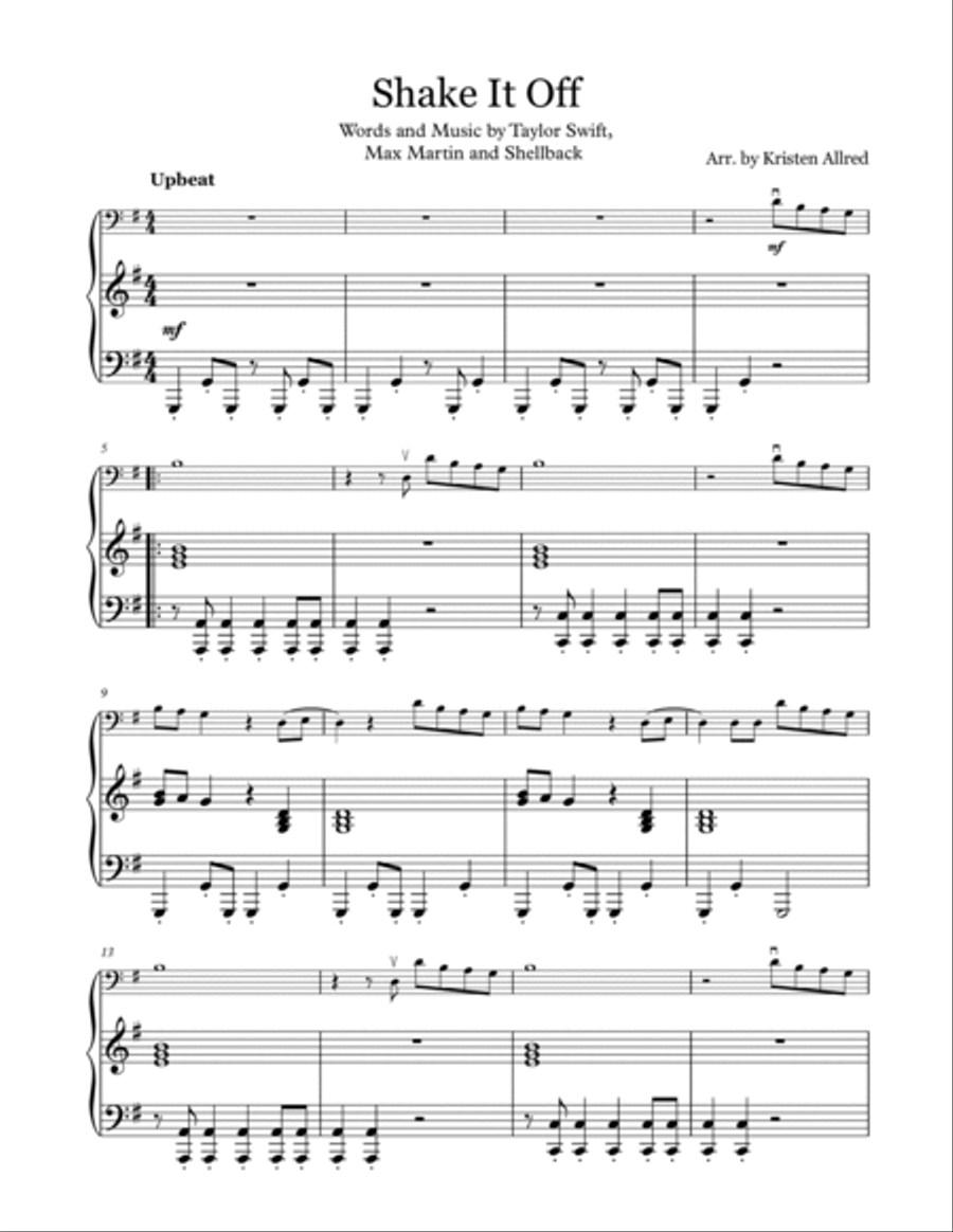 Shake It Off Shake It Off Piano scores gallery preview page 2