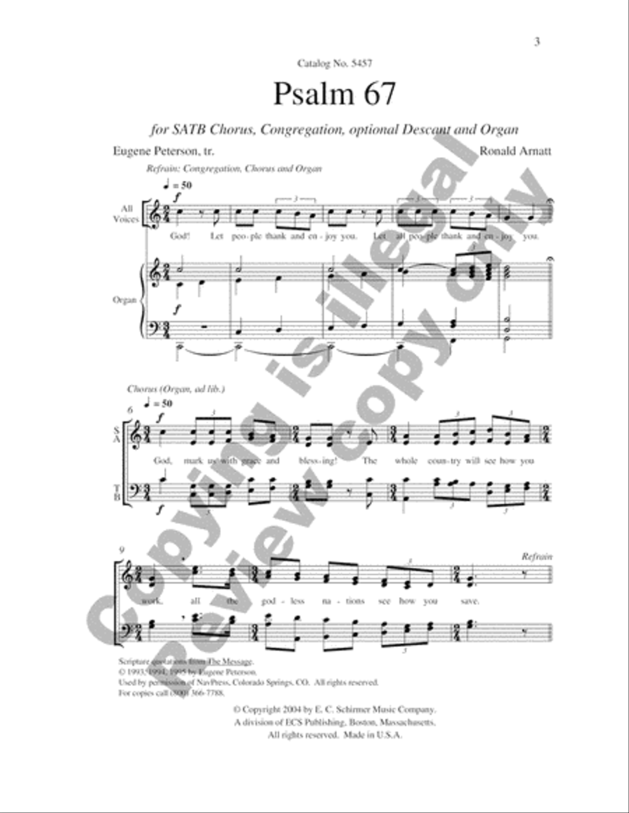 Psalm 67 4-Part scores gallery preview page 3