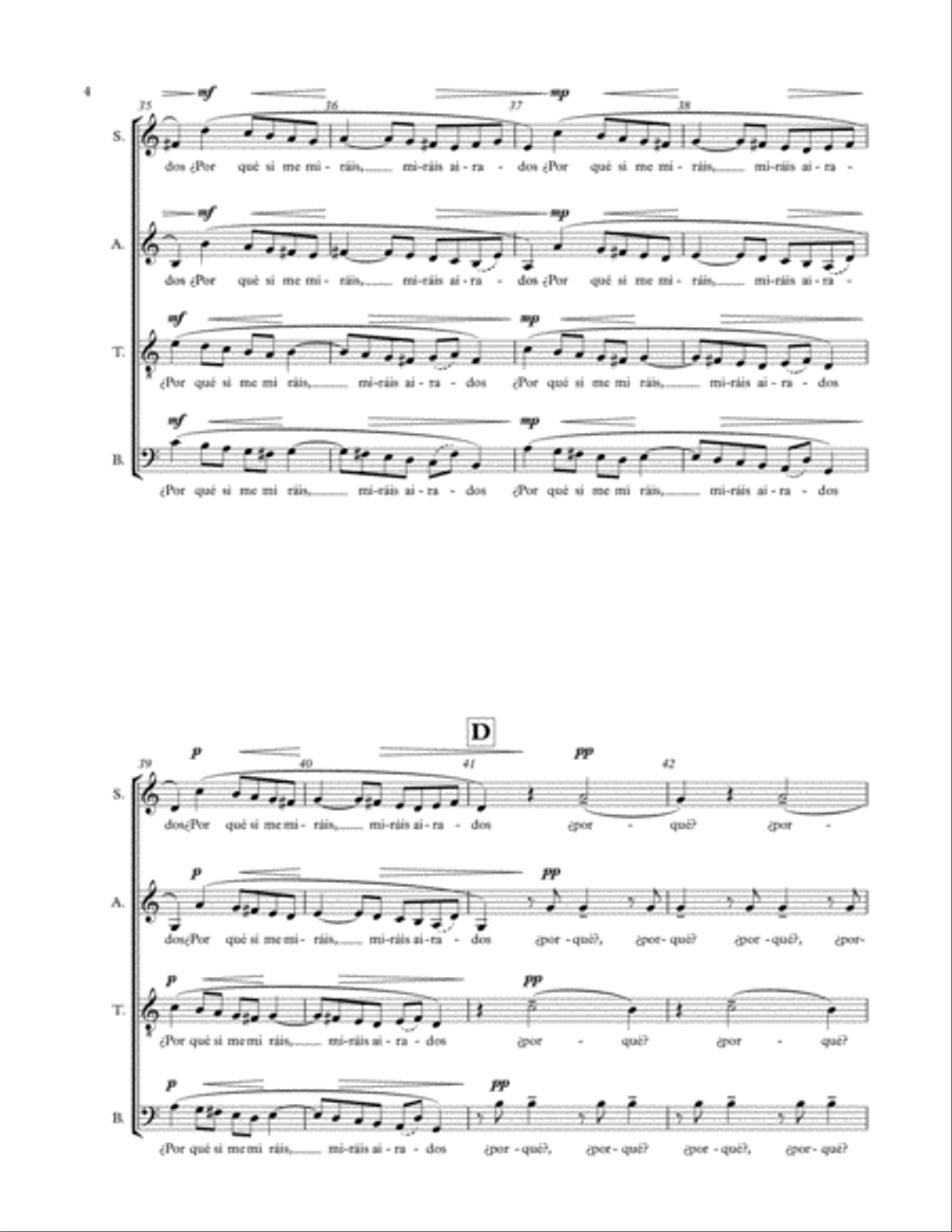Ojos claros, serenos 4-Part scores gallery preview page 6