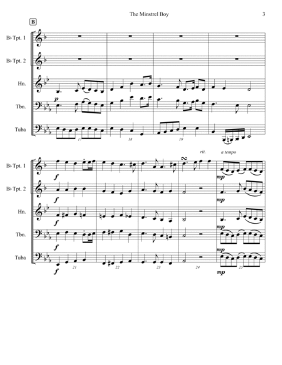 The Minstrel Boy Brass Ensemble scores gallery preview page 4