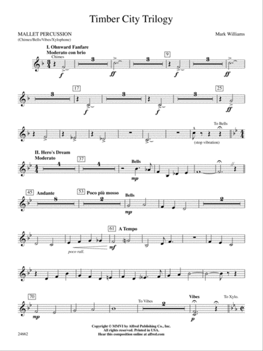 Timber City Trilogy: Mallets Concert Band scores gallery preview page 1