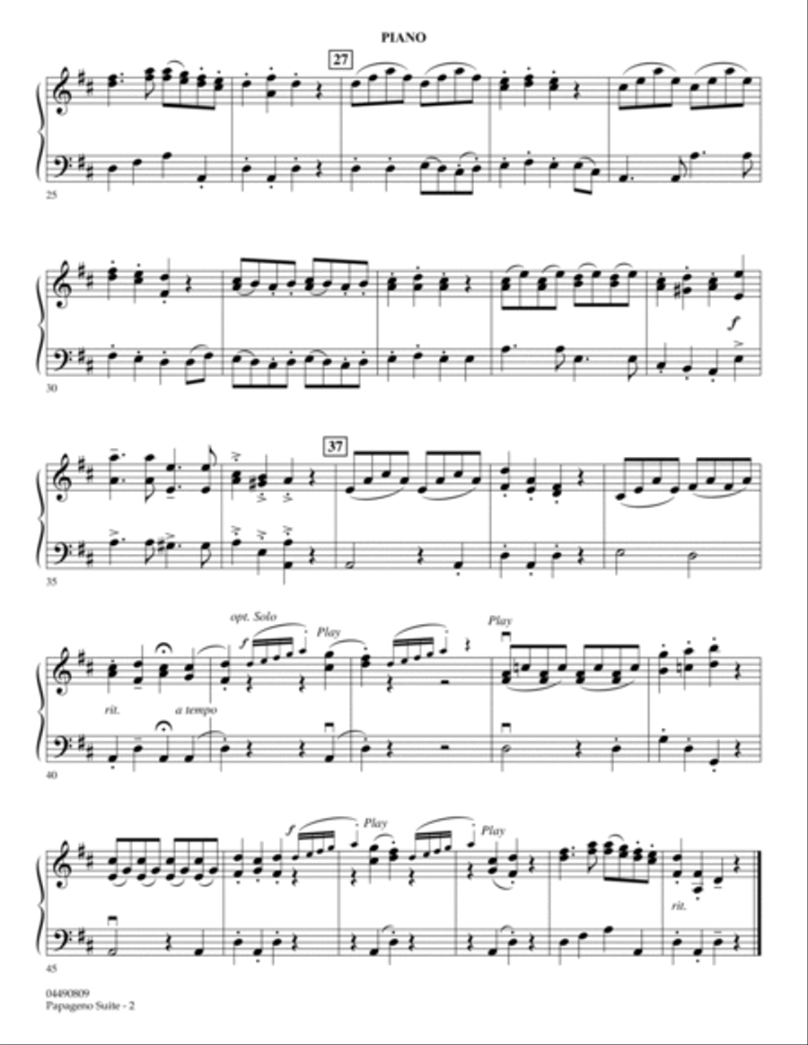 Papageno Suite - Piano Papageno Suite - Piano Piano scores gallery preview page 2