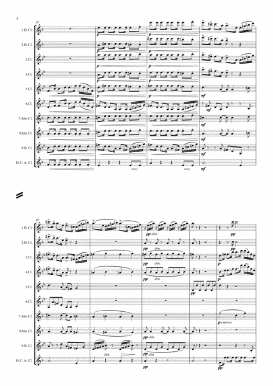 Dvorak: Serenade for Strings Op.22 Mvt. I - clarinet choir (dectet)