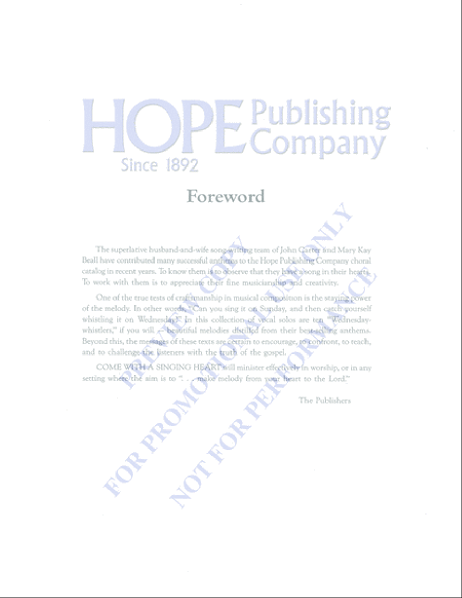 Come with a Singing Heart Voice Solo scores gallery preview page 6
