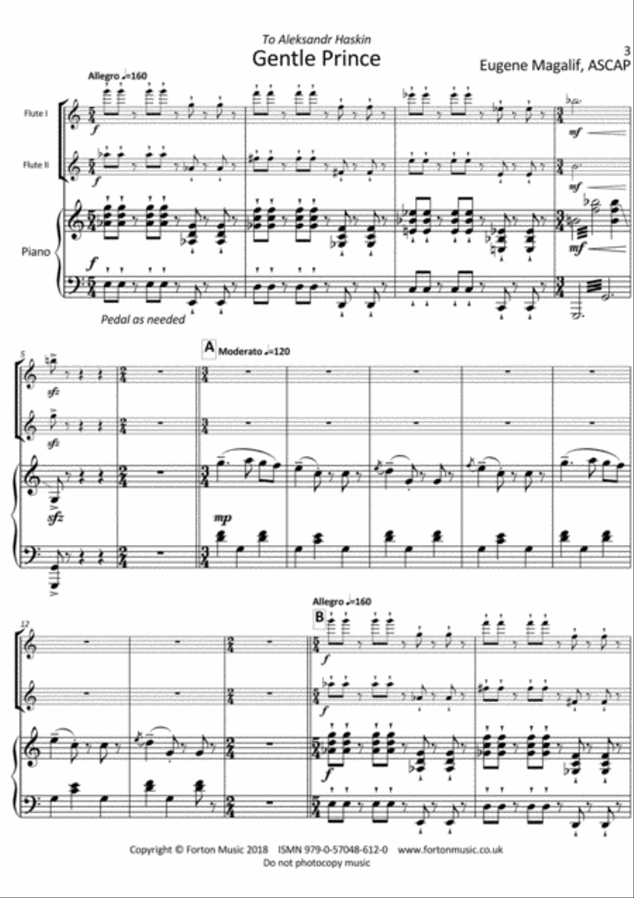 Gentle Prince Flute Duet scores gallery preview page 2