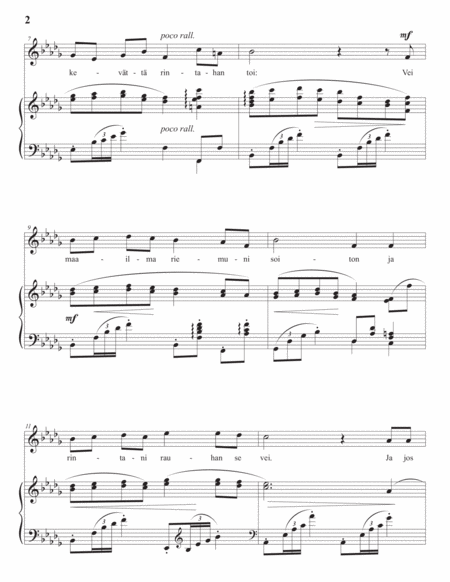 MERIKANTO: Soi vienosti murheeni soitto, Op. 36 no. 3 (transposed to B-flat minor)