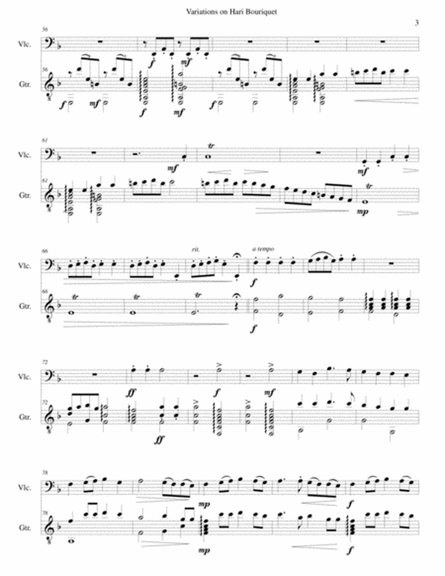 Variations on Hari Bouriquet for cello and guitar image number null
