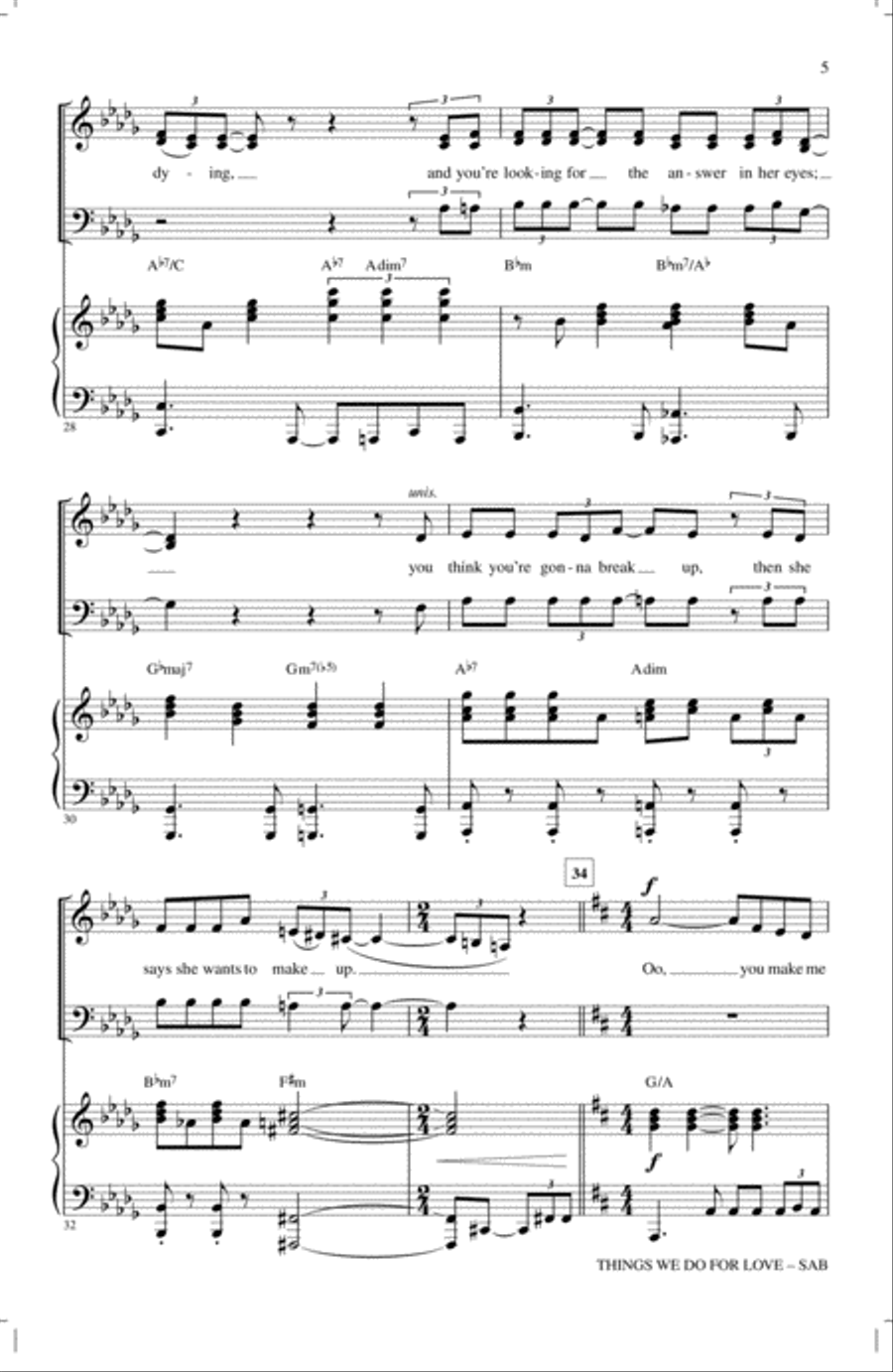 Things We Do For Love Things We Do For Love 3-Part scores gallery preview page 4
