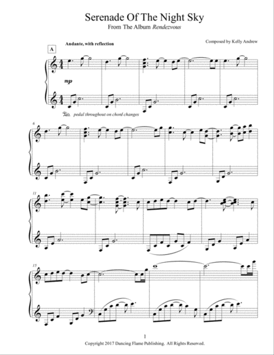 Serenade of the Night Sky Easy Piano scores gallery preview page 1