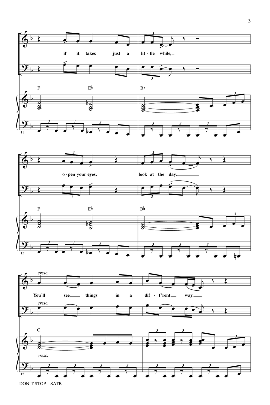 Don't Stop Don't Stop 4-Part scores gallery preview page 2