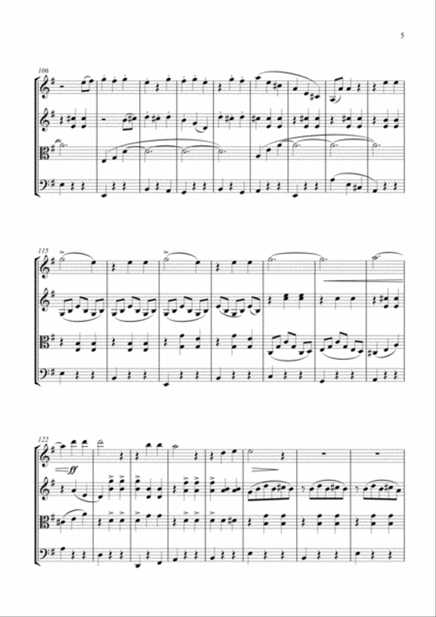 Bring Your Daughter To The Slaughter String Quartet scores gallery preview page 5