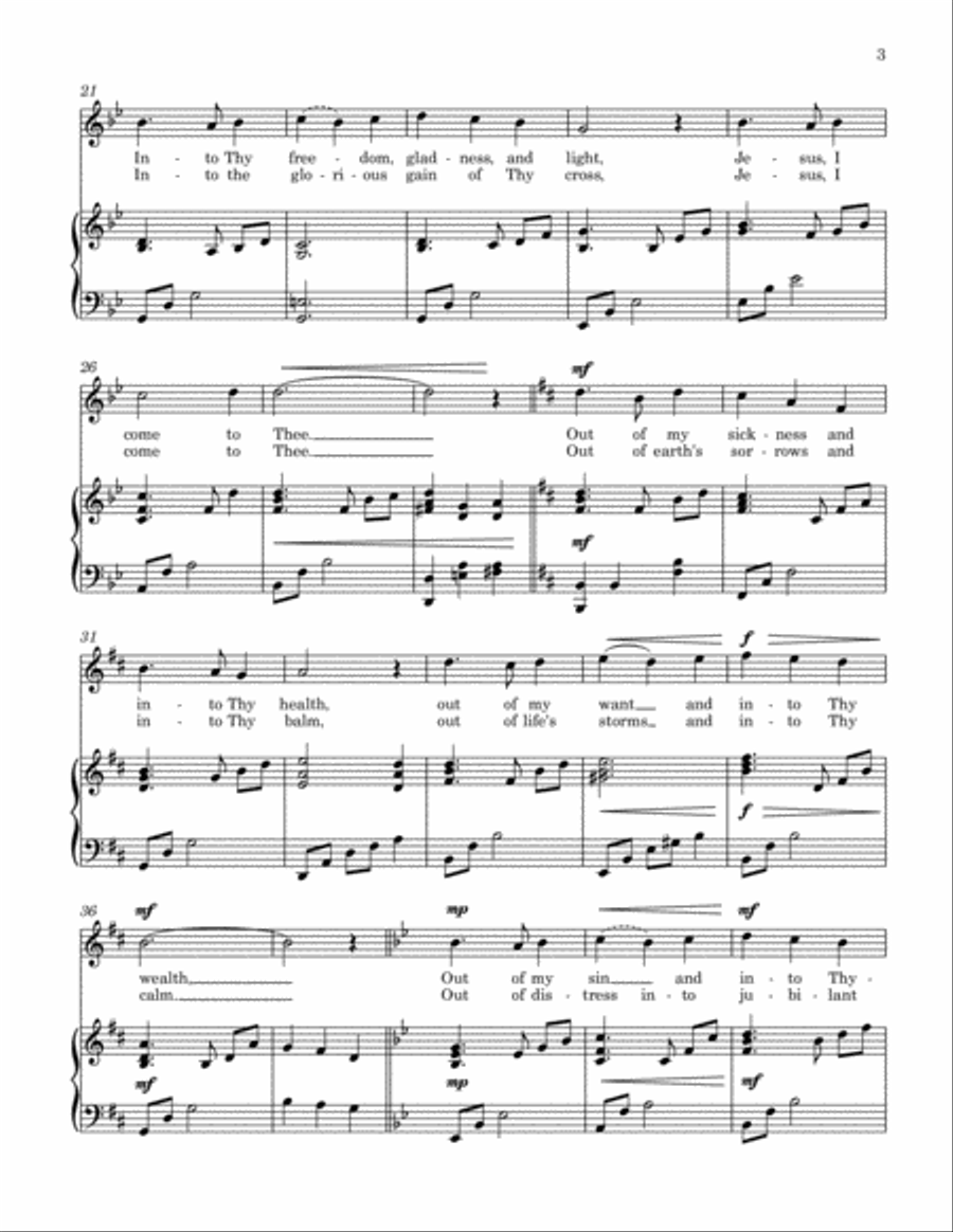 Jesus, I Come to Thee (Medium High Voice) High Voice scores gallery preview page 3