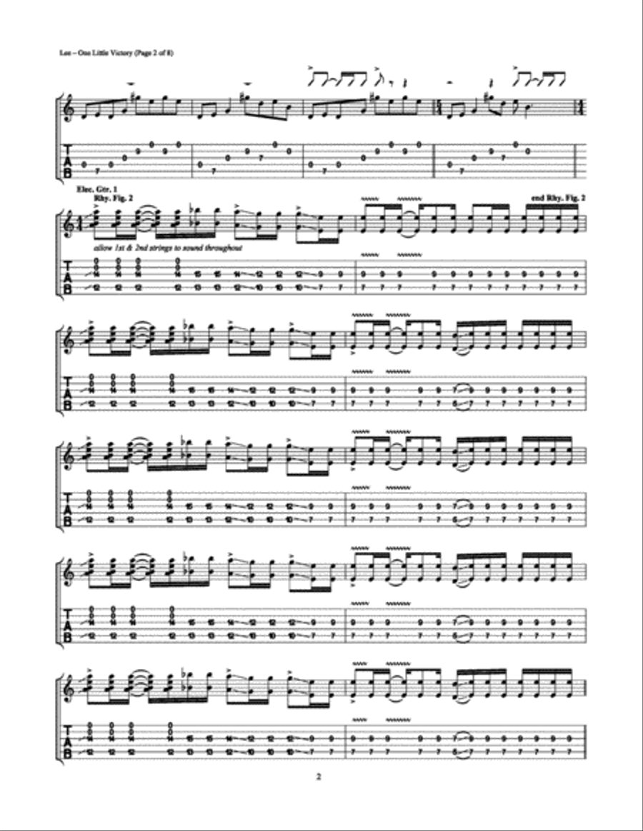 One Little Victory Electric Guitar scores gallery preview page 2