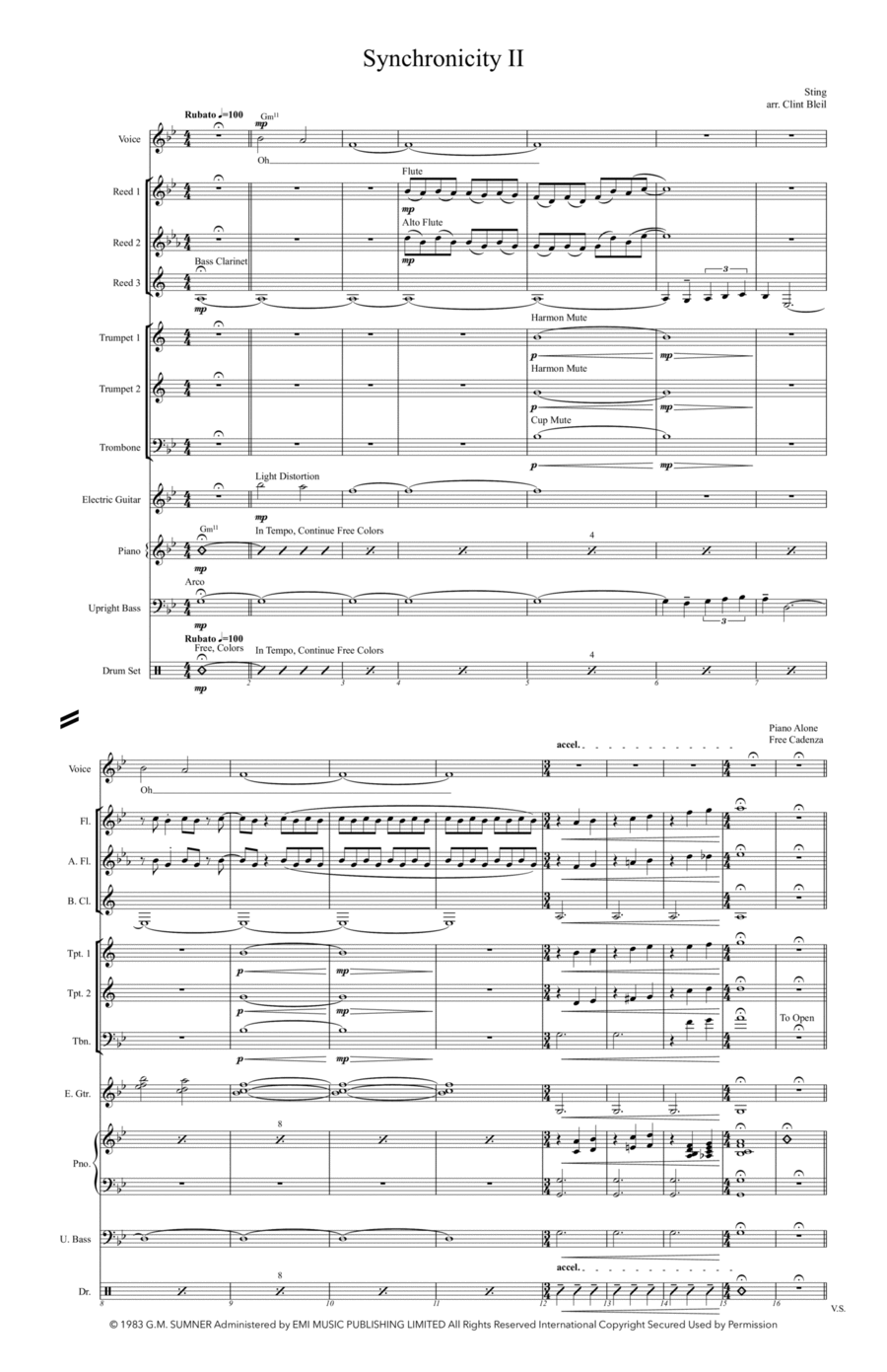 Synchronicity Ii Jazz Ensemble scores gallery preview page 1