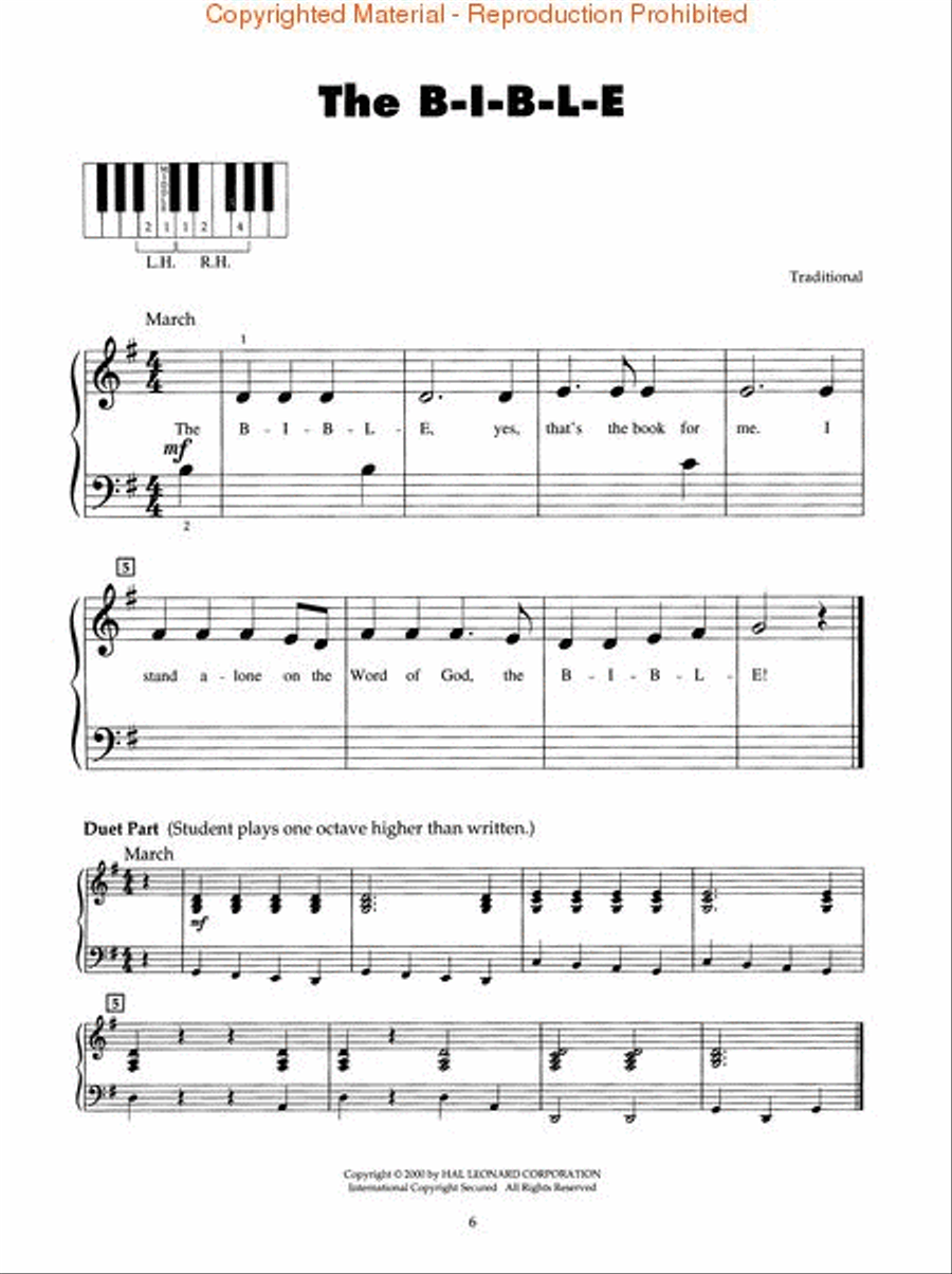 Church Songs for Kids Easy Piano scores gallery preview page 3