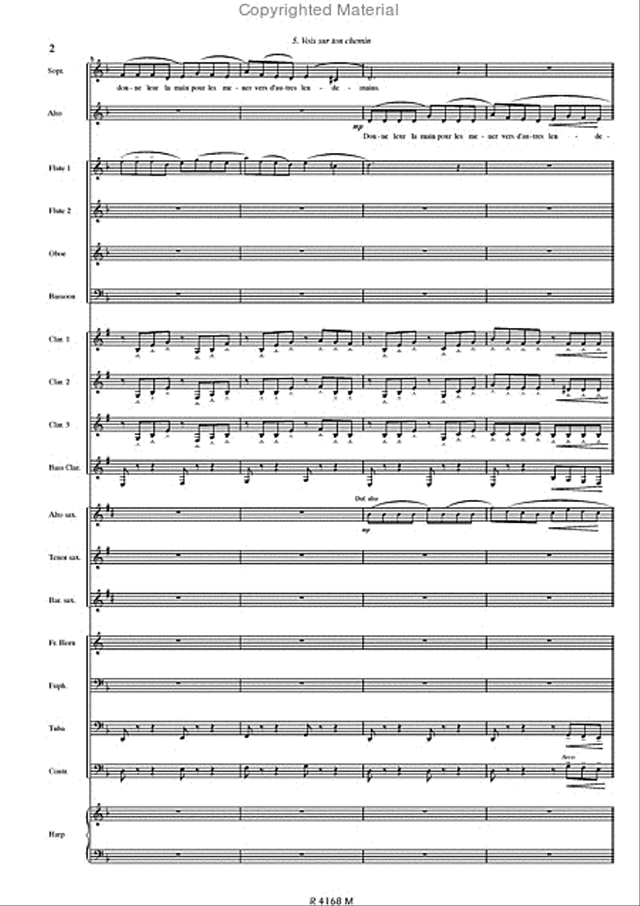 Vois Sur Ton Chemin Concert Band scores gallery preview page 3