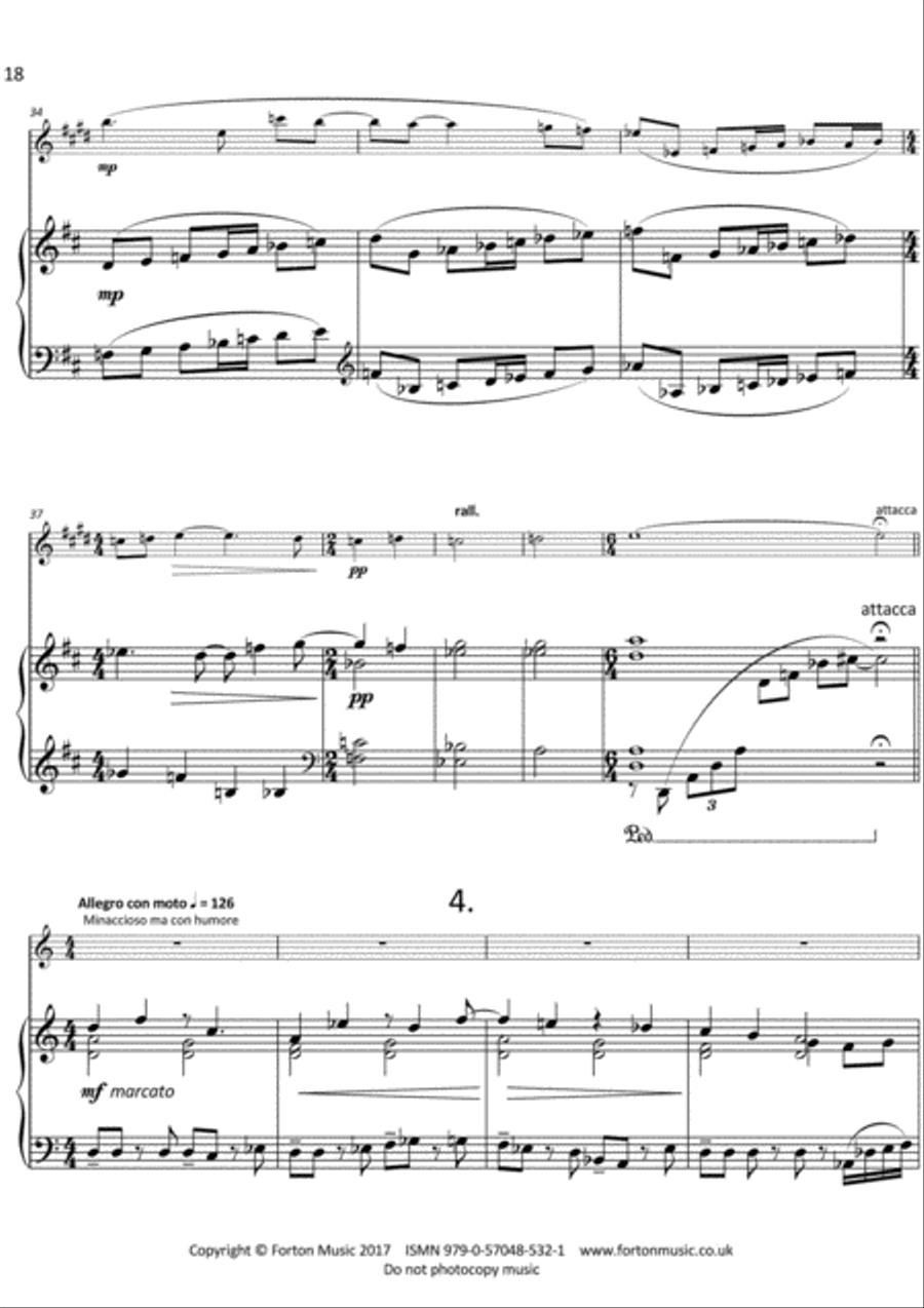 Sonata for Clarinet and Piano Clarinet Solo scores gallery preview page 4