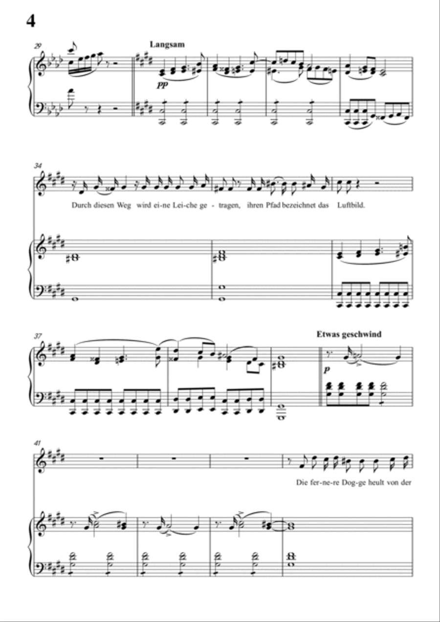 Schubert-Die Nacht in a minor,D.534,for Vocal and Piano Voice scores gallery preview page 5