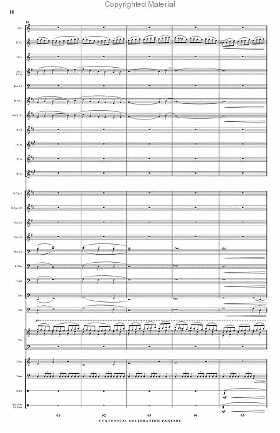 Centennial Celebration Fanfare Concert Band scores gallery preview page 11
