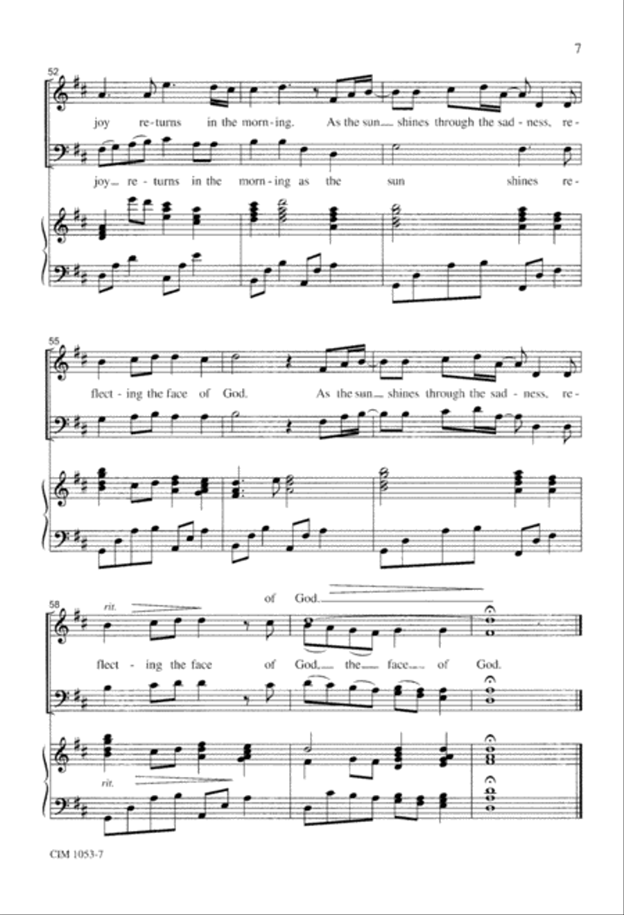 Joy Returns in the Morning 4-Part scores gallery preview page 8
