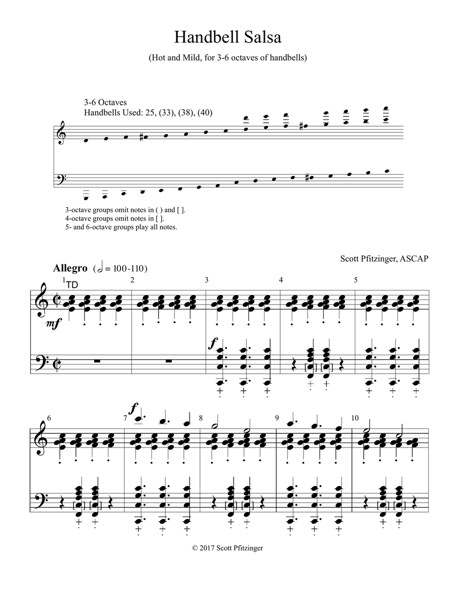 Handbell Salsa Handbell Choir scores gallery preview page 1