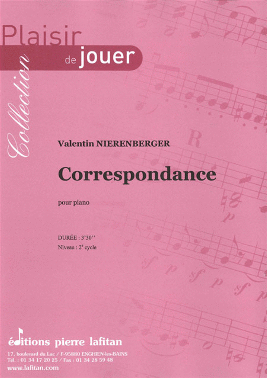Correspondance Piano Solo scores gallery preview page 1