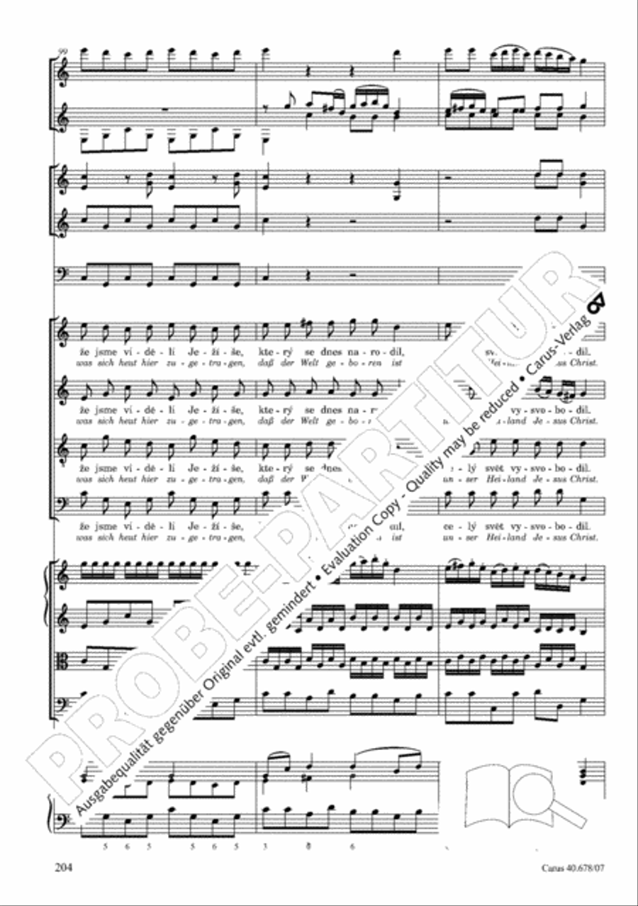 Missa pastoralis bohemica 4-Part scores gallery preview page 217