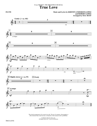 Book cover for True Love (from Frozen: the Broadway Musical) (Arr. Mac Huff) - Flute