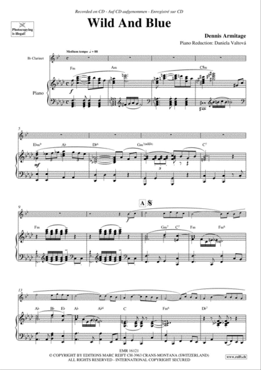 Wild And Blue Clarinet Solo scores gallery preview page 4